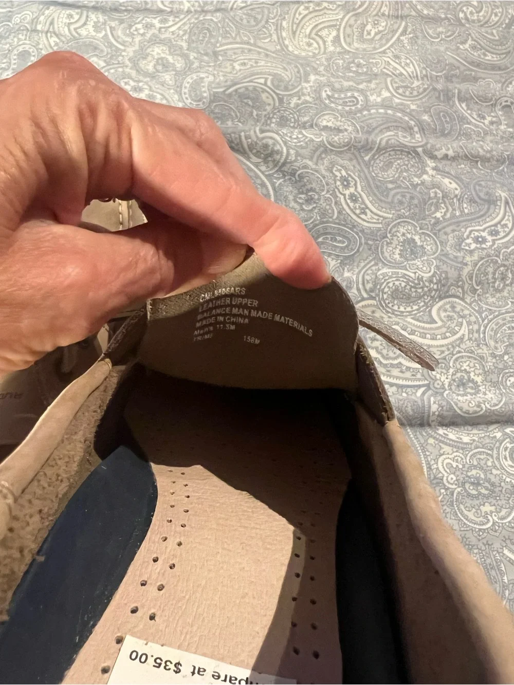 Rugged Shark Sishield Protect, Men’s Size 11.5 Leather Tan Boat Shoe, new/tags